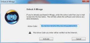 x mirage activation code